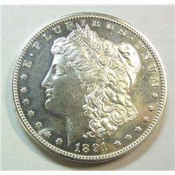 1891 $1 Proof (650 made) Brilliant PF 64+faint rev. lines, otherwise proof 66