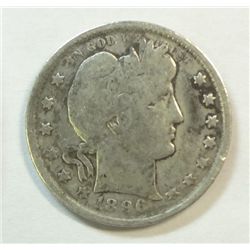 1896-O  Quarter, Fine, all letters in liberty show, scarce O mint, somewhat dark