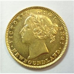 Canada Newfoundland $2 Gold, 1882 H, BU60, P-L surfaces