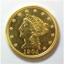 1904 $ 2 1/2 Gold, Ch BU 64 high end beauty!