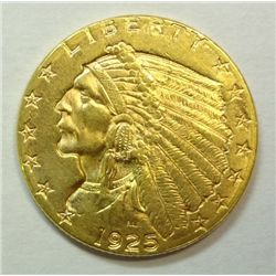 1925-D $2 1/2 Indian Gold, Ch BU 62 Deeply lustrous , attractive
