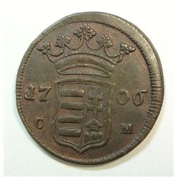 HUNGARY 1706M 10 POLTURA AU-UNC SOME ORIG LUSTER V.RARE IN HIGH AVG AU RARELY S
