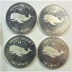4 NANTUCKET ISLAND (WHALE VIGNETTE) "GOOD FOR 4 BITS" 1964-1970 CHBU RARELY SEEN