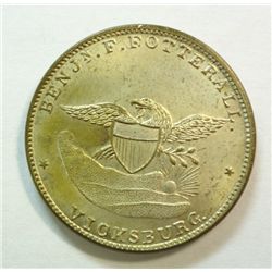 SCARCE MERCHANT TOKEN 1850'S BENJ. FOTTERALL,VICKSBURG, MISS Silvered Brass CHBU