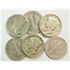 Image 1 : (6) EARLY MERCURY DIMES