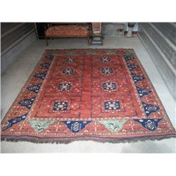 Dark Red-blue rug 9' x 7'3" .