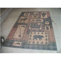 mohawk moose and bear rug 5'3" x 8' needs cleaning