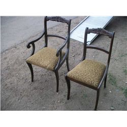 2 antique chairs .