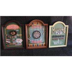 Casino, Darts, Mulligans tavern, Bar signs .