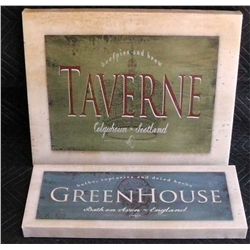 Tavern and Greenhouse,  Bar signs .