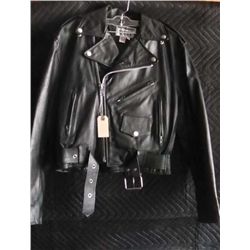 Dallas Premium Leather Jacket, Black, Size 8, Made in USA