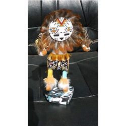 Sunface Kachina doll signed Jim 9 inches