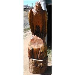 Carved Eagle, P. Verstadt? Signed on Base, approx 5'6'' without base, approx 6'6'' with base.