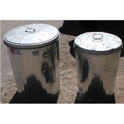 2 Galvenized Trash Cans, 1-30 Gallon, 1-20 gallon .