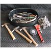 Image 1 : #1 Bucket of Tools: Chain, Pipe Wrench, Hammers .