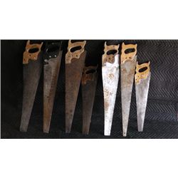 Lot of 7 Old Handsaws .