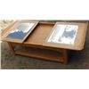 Image 2 : Oak and Glass Coffee Table, Sliding Top w/ Storage .