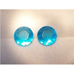 Blue Topaz x 2, simulated, 1.00 carat total, oval, 6.5 mm, permanent, Japan