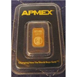 APMEX 1 Gram .9999au Solid Gold Bar .