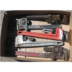 Lot of 5 Pipe Wrenches .