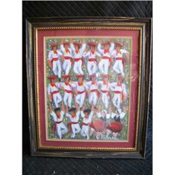 Original Painting, Framed, "Dancers" Signed Pantxoa, Approx 18" x 24"