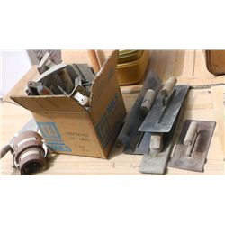 Box of Do-it-Yourself Concrete Tools and Trowels .