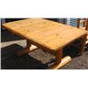 Image 1 : Pine Log Trestle Dining Room Table w/ 6 Log Chairs .