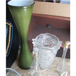 Lot of 2 Vases, and 2 Bottles .