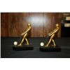Image 2 : PAIR ATLAS BOOKENDS METAL & MARBLE