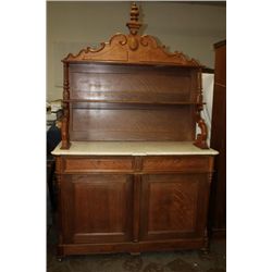 MARBLE TOP SIDEBOARD WALNUT