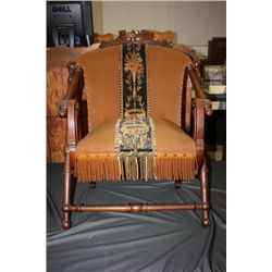 SIGNED HUNZINGER WALNUT FOLDING CHAIR
