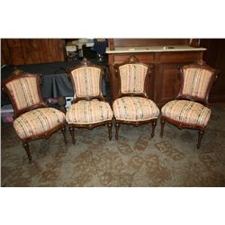 SET OF 4 VICTORIAN CHAIRS WALNUT - 1 MONEY