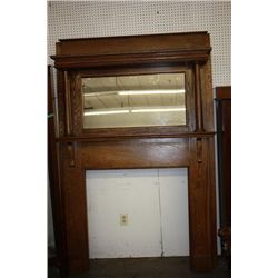 OAK FIREPLACE MANTLE - 82" X 55"