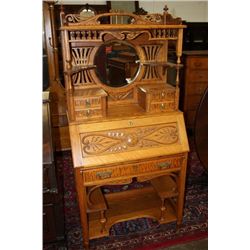 FANTASTIC OAK COWGIRL DESK- MINT - 67" TALL
