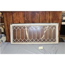 LEADED GLASS WINDOW 39.5" X 18