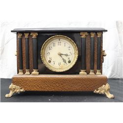 EXCELLENT MANTLE CLOCK - 11" TALL - 15" WIDE