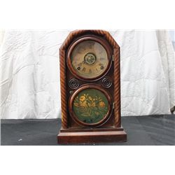 GREAT INGRAHAM CLOCK W/ MOSAIC FRONT - 15" TALL