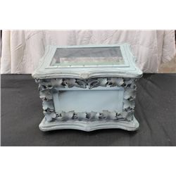 GREAT PAINTED DISPLAY CASE W/ BEVELED GLASS