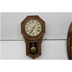 WALL HANGING OAK ANSONIA CLOCK