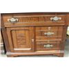 Image 2 : WALNUT MARBLE TOP COMMODE W/ BACKSPLASH