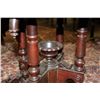 Image 3 : GREAT WALNUT MARBLE TOP STAND WITH BLACK MARBLE 33"