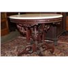 Image 1 : OVAL WALNUT MARBLE TOP STAND