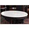 Image 2 : OVAL WALNUT MARBLE TOP STAND