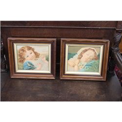 MATCHING WALNUT FRAMES WITH CARVINGS 17 X 15