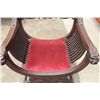 Image 2 : MOST ORNATELY CARVED GENTLEMENS CHAIR WITH SHIELD BACK , BACK LEG WITH DAMAGE