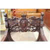 Image 3 : MOST ORNATELY CARVED GENTLEMENS CHAIR WITH SHIELD BACK , BACK LEG WITH DAMAGE