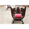Image 6 : MOST ORNATELY CARVED GENTLEMENS CHAIR WITH SHIELD BACK , BACK LEG WITH DAMAGE