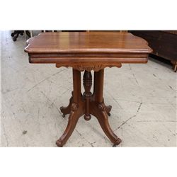 SHAPED TOP WALNUT STAND