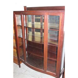 3 SHELF MAHOGANY BOWED FRONT BOOKCASE