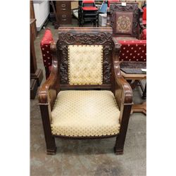 ROSEWOOD HEAVELY CARVED CHAIR MATCHING LADIES CHAIR